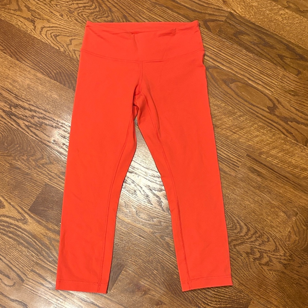 Lululemon Coral/Orange Active Crop Leggings 4